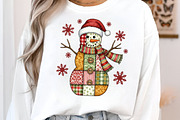 Patchwork Christmas Snowman PNG, an Illustration by SinaCreation (Thumbnail 5 of 7)
