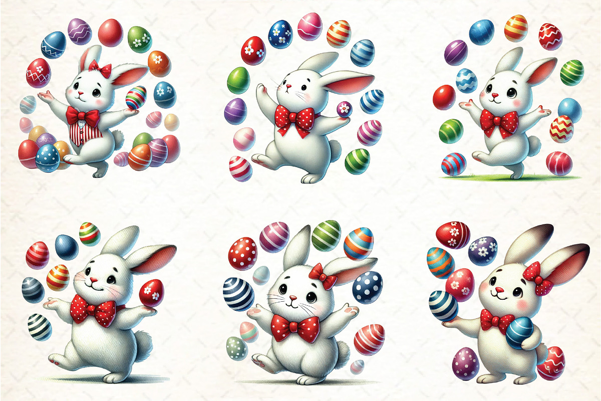 Easter Qute Bunny Clipart, an Illustration by DreamCafeArt (Photo 2 of 4)