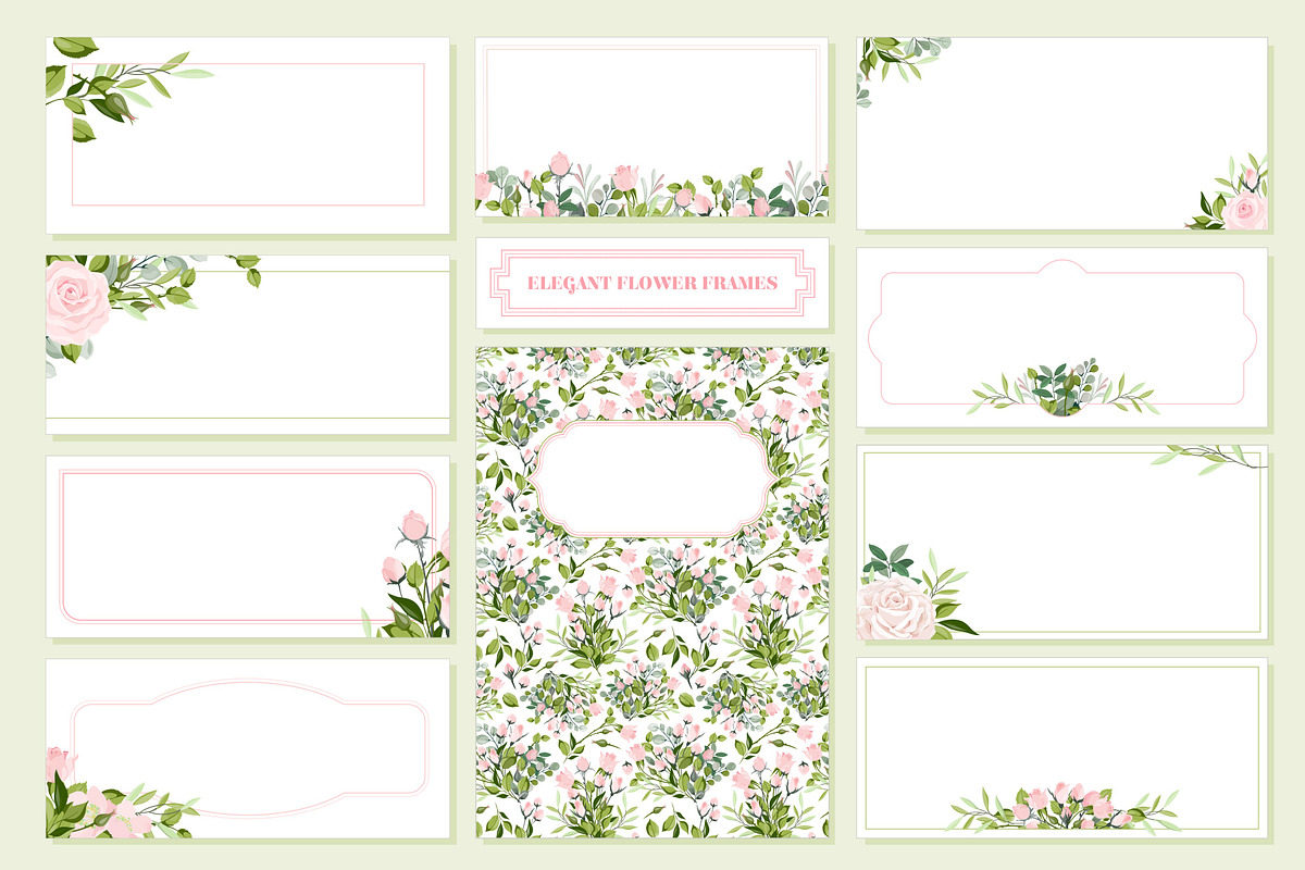 Watercolor Pink Roses Vector Set, a Decorative Illustration by FourLeafLover (Photo 8 of 10)