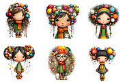 Quirky Christmas Cute Girl Clipart, an Illustration by CreationArt (Thumbnail 3 of 5)