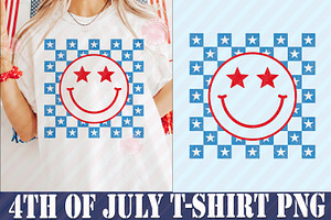 Retro 4th of july Happy Face PNG, an Object Graphic by RETROVIBZDESIGNS