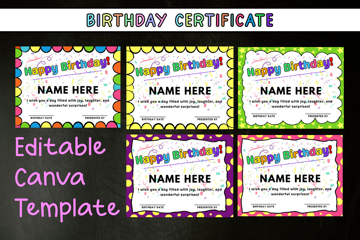 Student Birthday Certificate, a Print Template by HillTract