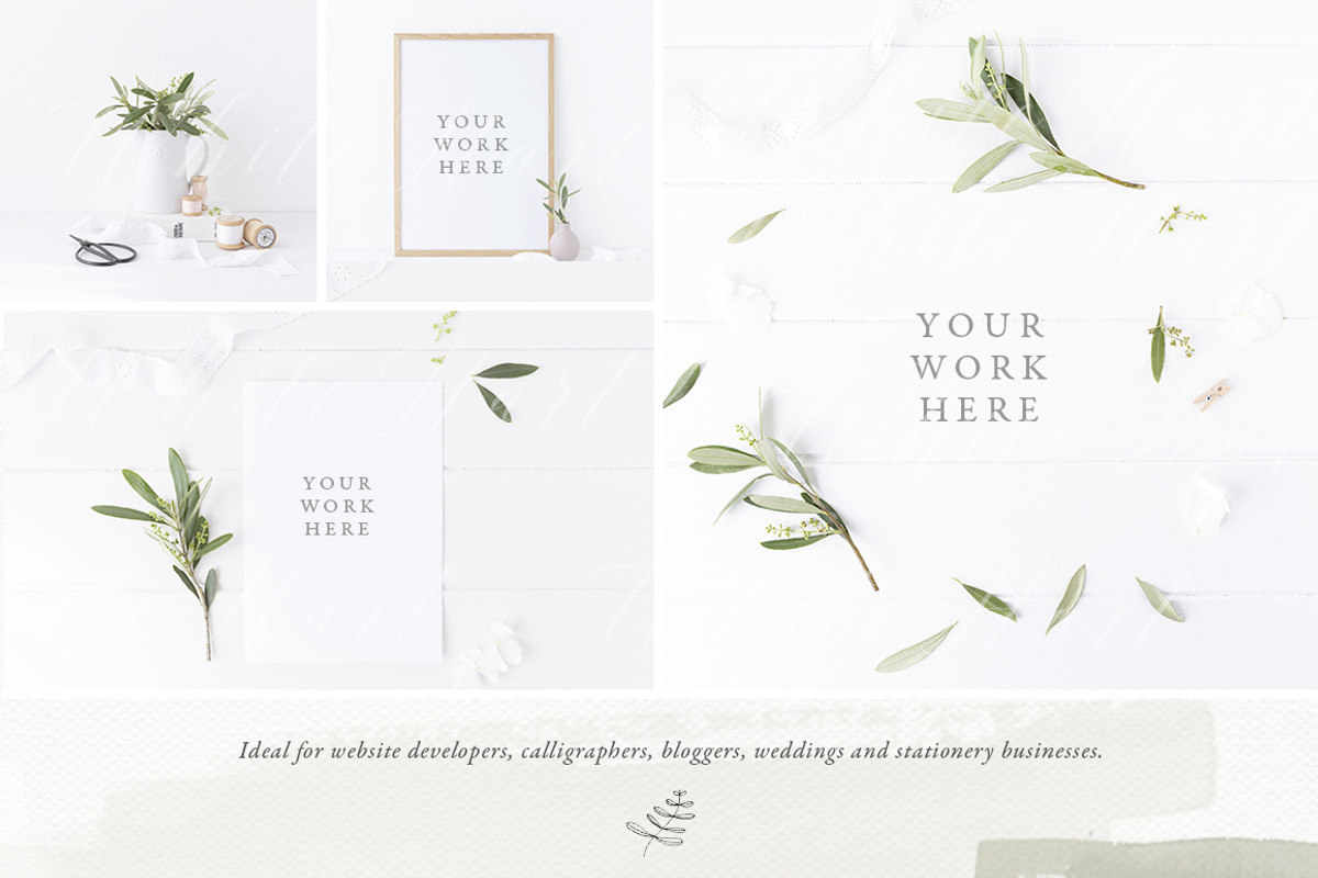 The Olive & White mockup Bundle, a Print Template by White Hart Co. (Photo 3 of 4)