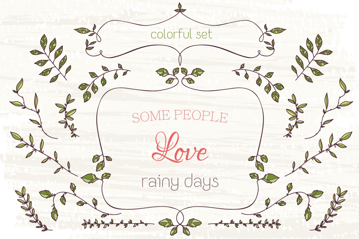 Branches design elements set, a Decorative Illustration by Dreaming_Lucy (Photo 2 of 5)