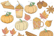Autumn Clipart, a Work Illustration by GlamArtZhanna (Thumbnail 3 of 3)