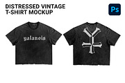 distressed vintage T-shirt mockup, a Shirt Mockup by yalanois (Thumbnail 1 of 5)