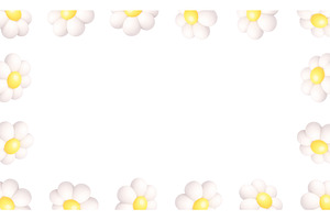 White daisy flower border frame, an Object Illustration by GraphiShop
