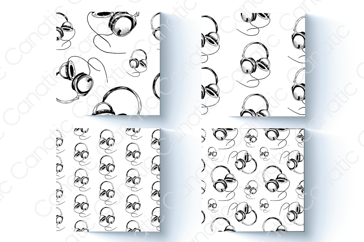 Headphones. Sketch and patterns, an Illustration by Canatic (Photo 3 of 9)