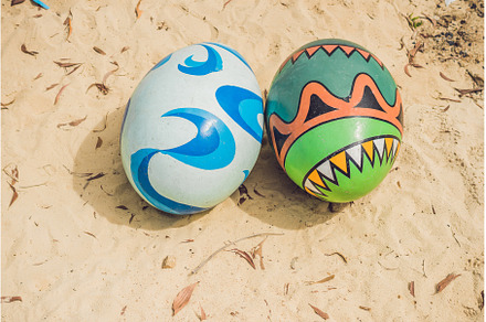 Multicolored eggs in the grass, a Holiday Photo by Elizaveta Galitskaya