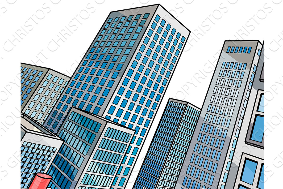 City Skyline Buildings Scene, a Texture Illustration by Christos Georghiou