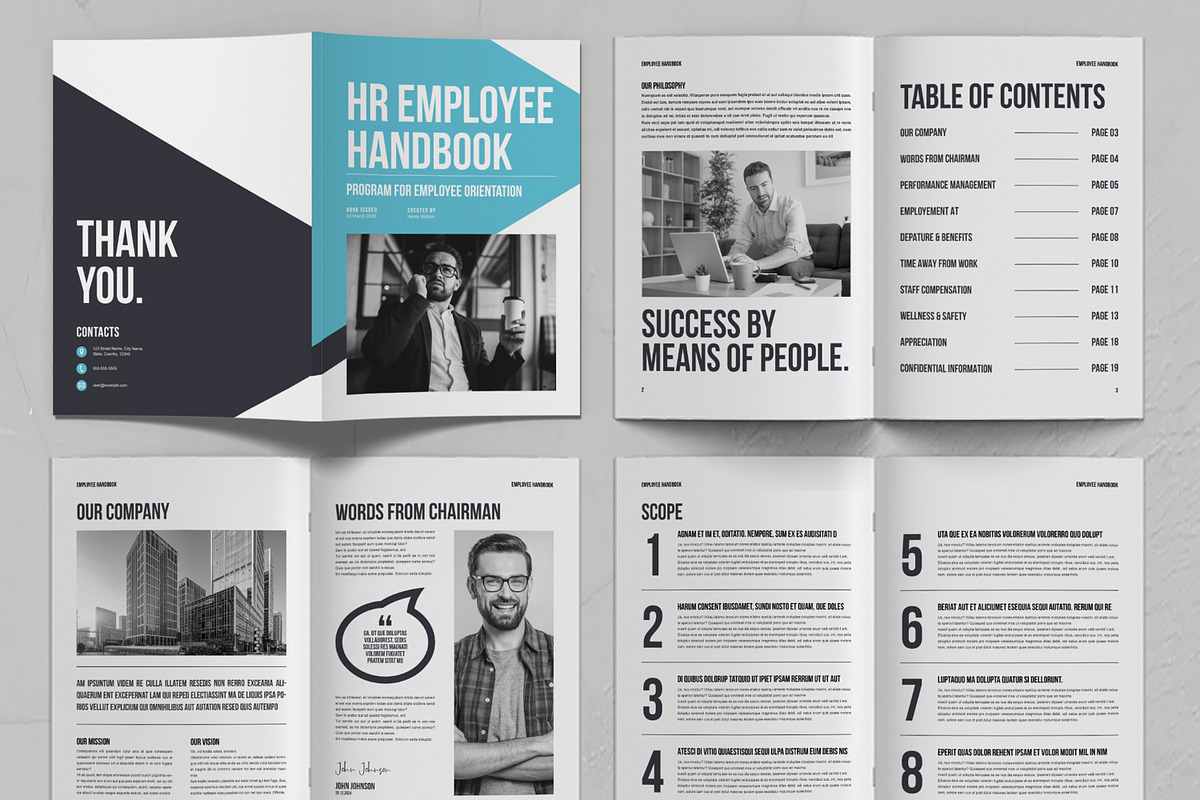 HR Employee Handbook Template, a Brochure Template by ContestDesign (Photo 2 of 4)