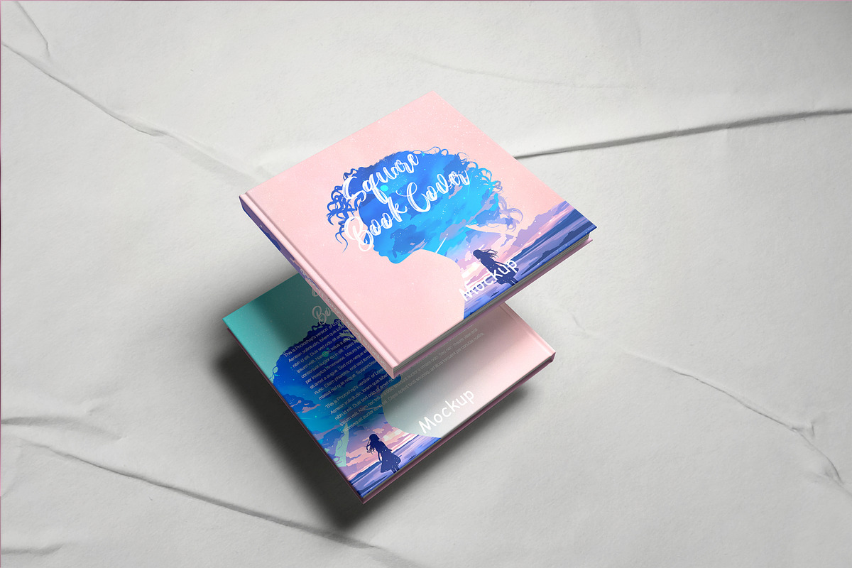 Square Book Cover Mockups, a Books & Magazine Mockup by Defa Visual (Photo 9 of 9)