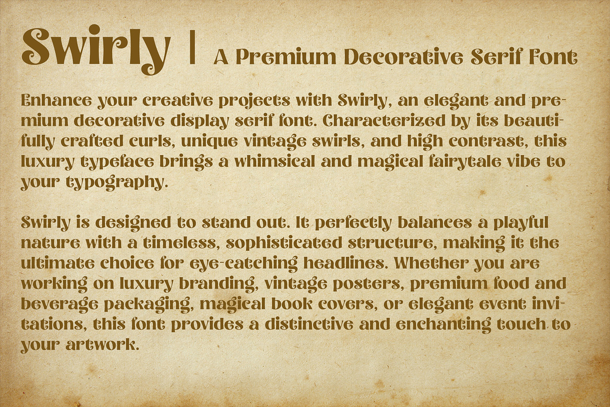 Swirly Elegant Vintage Display Font, a Sans Serif Font by OWPictures (Photo 9 of 10)