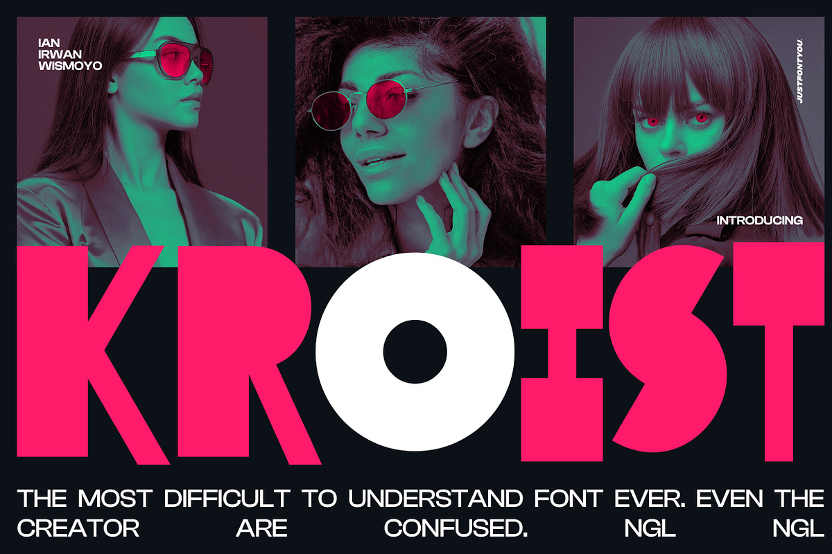 Kroist - Experimental Pop Fonts, a Font by Ian Irwanwismoyo (Photo 1 of 8)