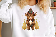 Highland Cow Christmas Winter PNG, an Illustration by Craft Nest (Thumbnail 3 of 6)