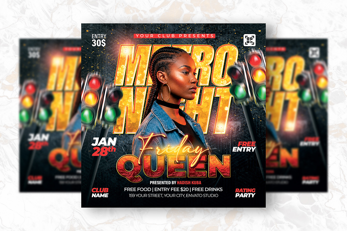 Metro Night Party Flyer Design, a Flyer Template by Shajib Shikder (Photo 2 of 2)