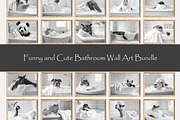 Funny and Cute Bathroom Art Bundle, an Animal Photo by PrintablesByFranklyn (Thumbnail 6 of 10)