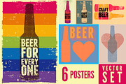 Beer Love Craft vector poster set., a Food Illustration by PoPaShop (Thumbnail 1 of 7)