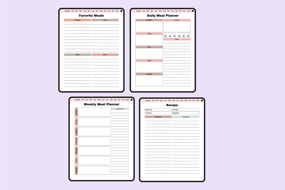 Digital 2025 Fitness Planner, a Stationery Template by Shumaya (Photo 6 of 7)