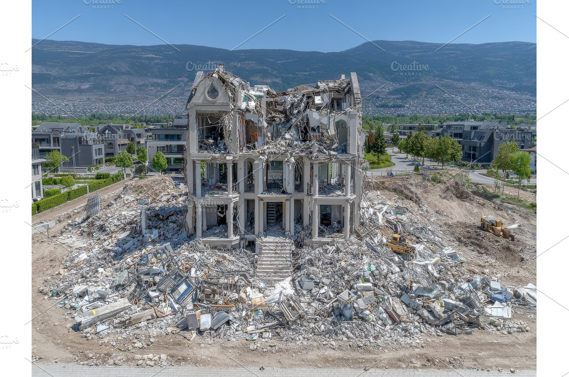 Aerial view of a demolished, an Architecture Photo by ZinetroN