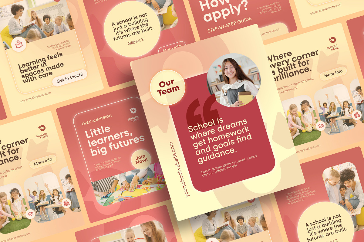 School Admission Instagram Post, a Social Media Template by Pink Bunny Studio (Photo 3 of 3)