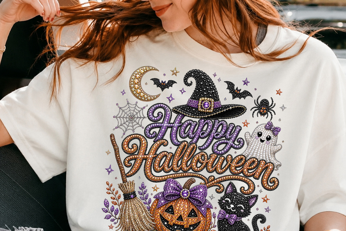 Happy Halloween Rhinestone PNG, a Seasonal Illustration by DreamCafeArt (Photo 3 of 6)