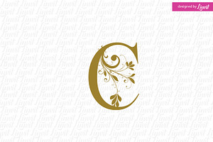 Modern Wedding Monogram C, Letter C,