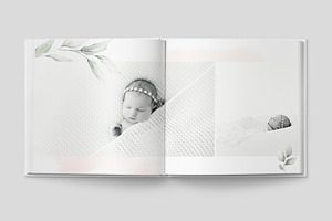 Floral Girls Baby Photo Album PSD