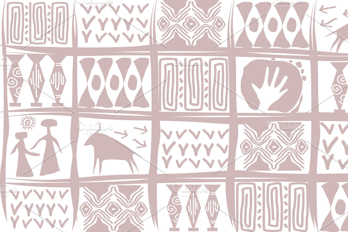 Cave Art Patterns, a Pattern Graphic by ThaiByGaew (Photo 2 of 12)