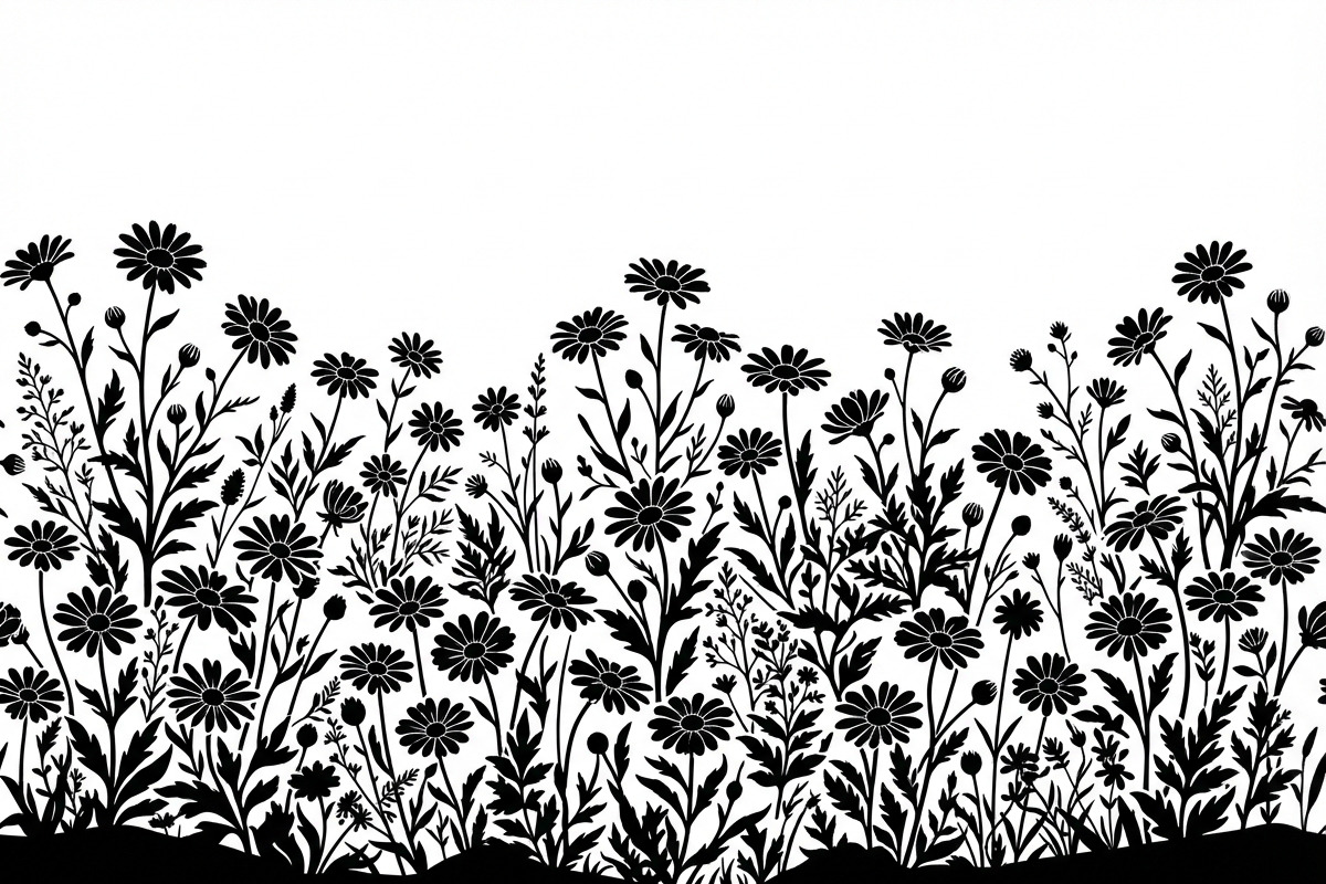 60 Daisy Flower Field Silhouette, a Seasonal Illustration by Amazin_art (Photo 25 of 35)