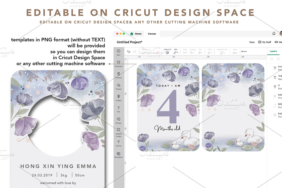 Cute duck Birth Announcement card, a Design Template by hanacrochetdesign (Photo 5 of 12)