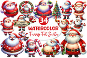 Christmas Funny Fat Santa Claus, an Illustration by Dream Creation (Thumbnail 1 of 7)