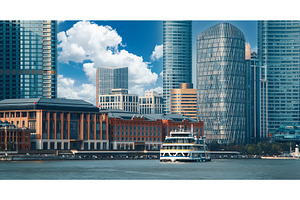Modern ferry approaching waterfront, an Architecture Photo by Our Amazing World