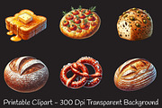 Bread Watercolor Cliparts, an Illustration by RobertsArt (Thumbnail 4 of 7)