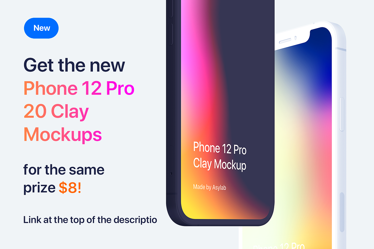Phone 11 Pro - 20 Clay Mockups, an iPhone Mockup by Asylab (Photo 2 of 36)