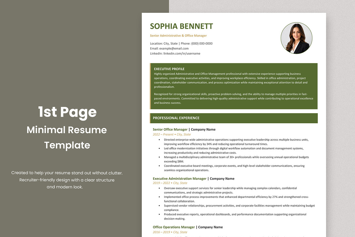 Professional Resume Template, a Resume Template by Anjum Ilyas (Photo 2 of 6)