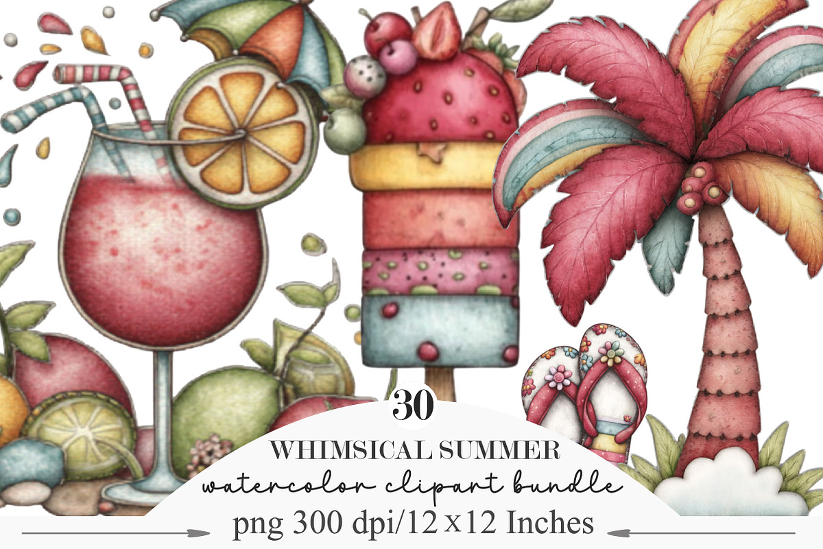 Whimsical Summer Clipart, an Illustration by Designking (Photo 6 of 6)