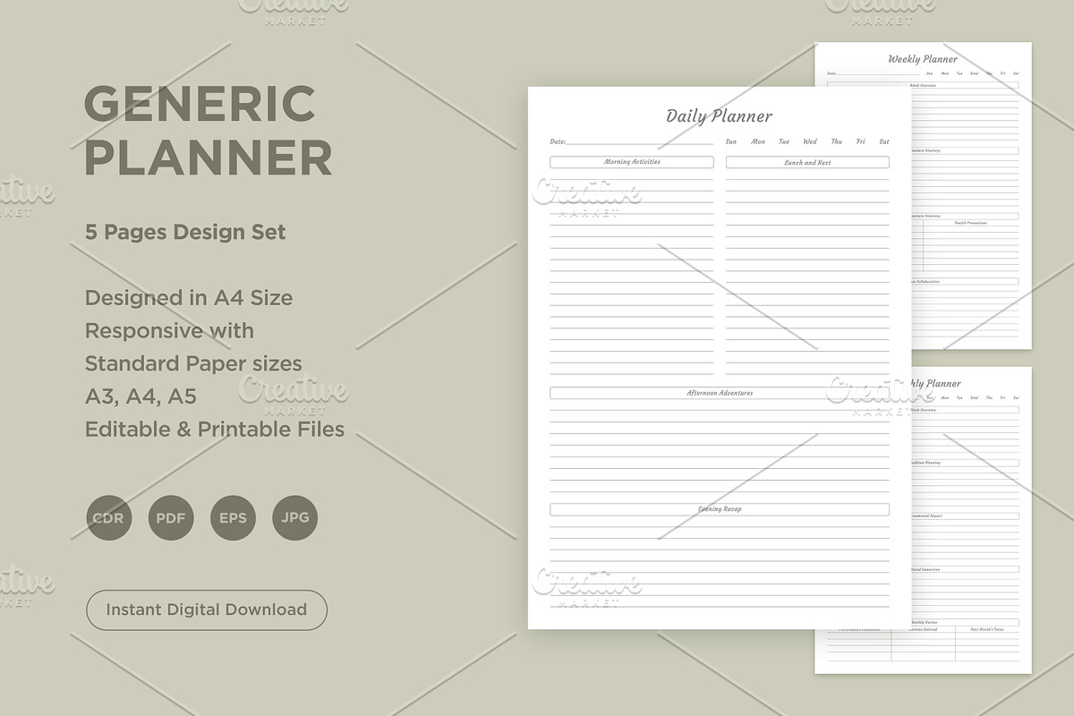 Generic Planning Pages Set V-18, a Stationery Template by shahsoft (Photo 1 of 3)