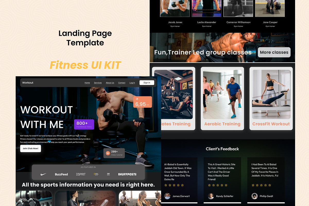 Fitness Landing Page Ui Figma, an UI Kit Template by ElArtDesign