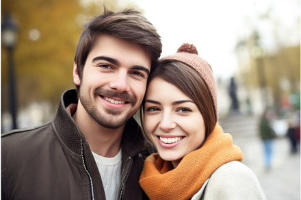 portrait of a happy young couple on, a Person Illustration by Sergey Kotenev