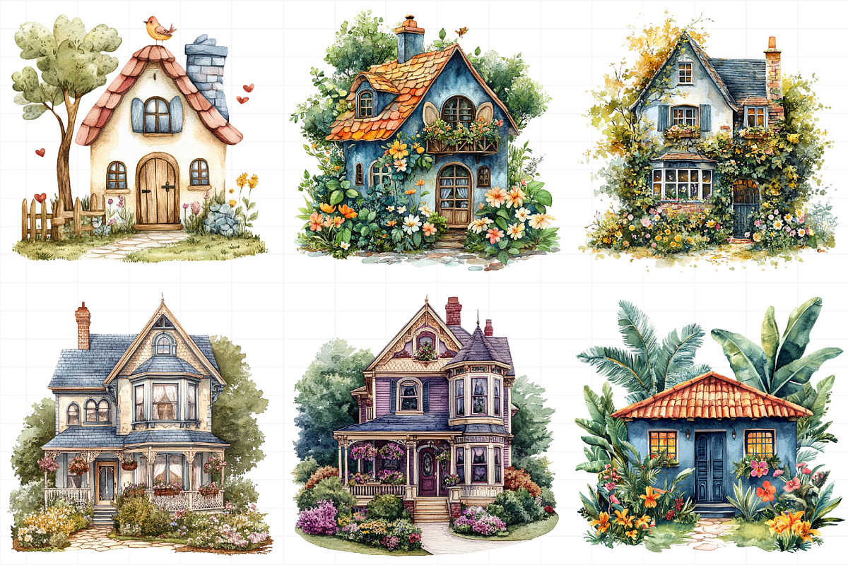 Watercolor Gardening House Clipart, an Illustration by Daily.Designs (Photo 8 of 8)