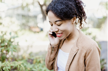 Young Multiracial Woman Talking on, a Person Photo by Lermont51