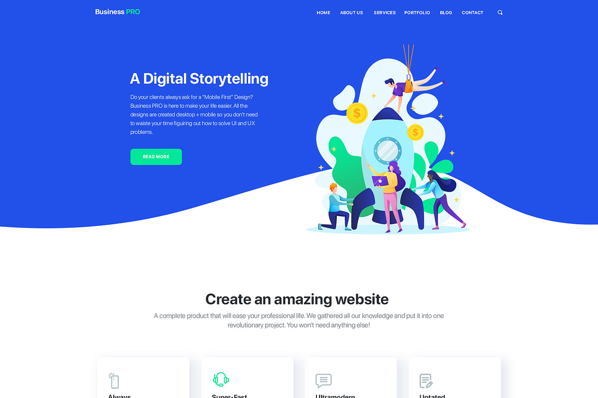BusinessPRO | PSD & XD mobile first, a Landing Page Template by Milo Studio (Photo 4 of 10)