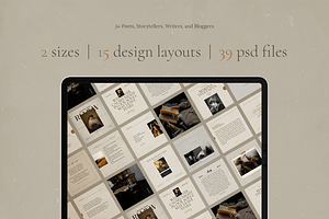 Writers Poets Social Media Templates