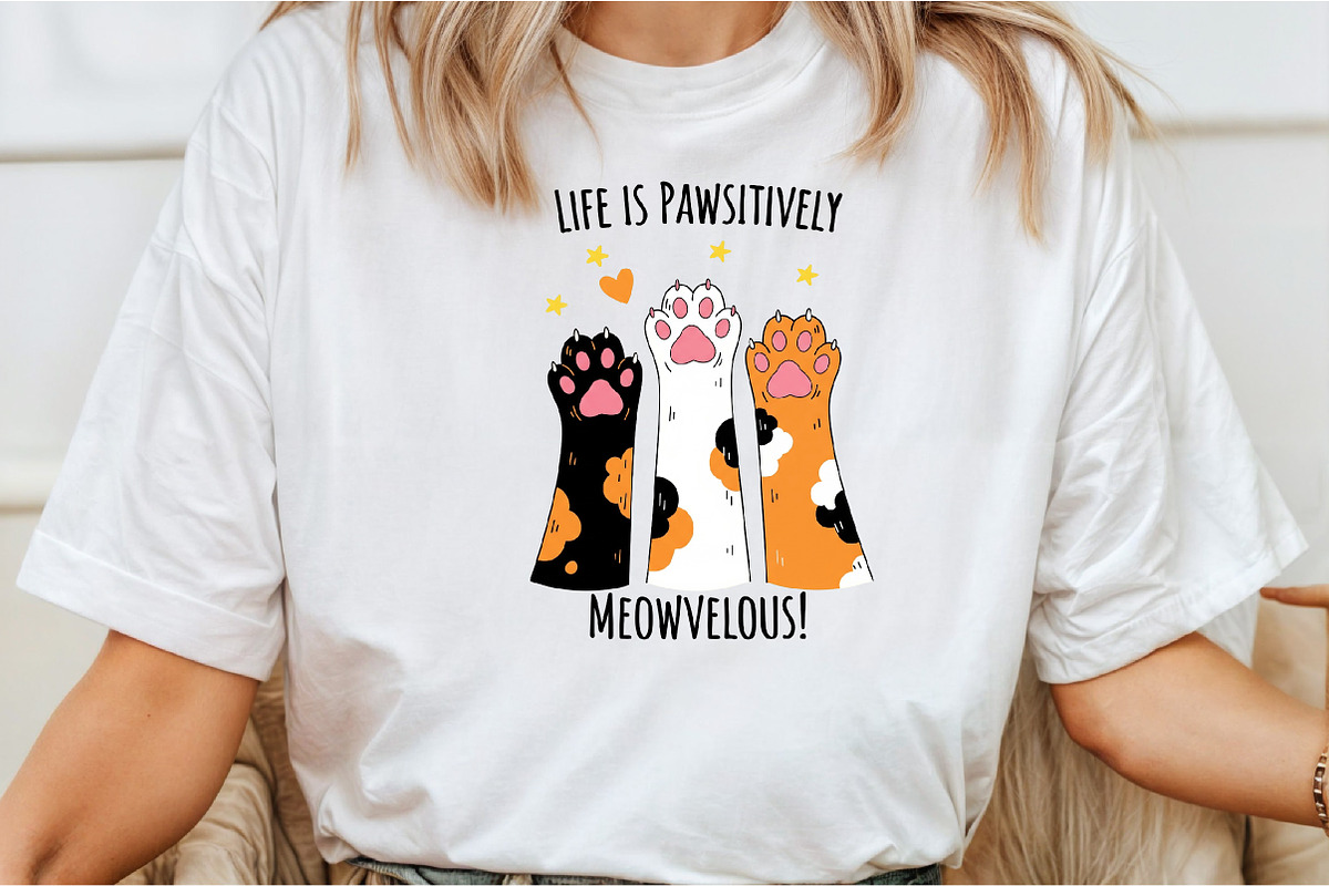 Life is Pawsitively Meowvelous Cat, an Illustration by DreamCafeArt (Photo 2 of 6)