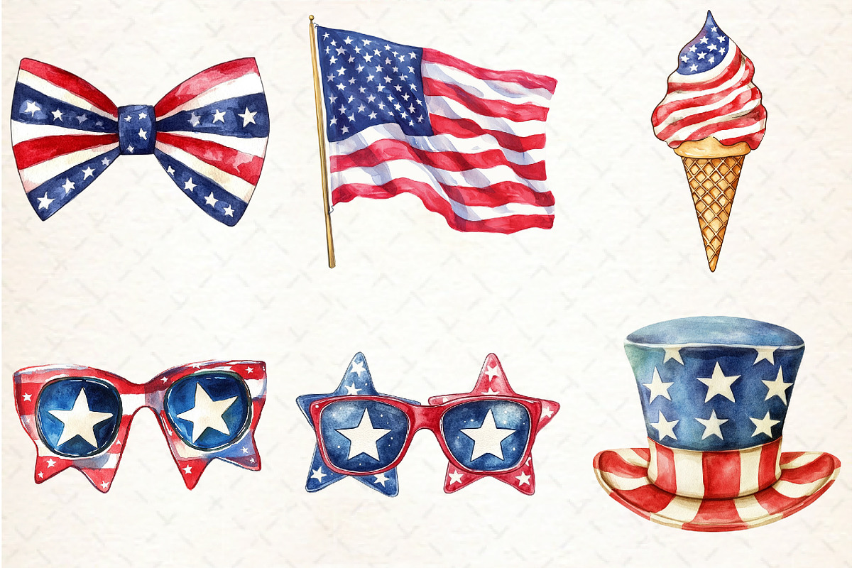4th of July Clipart, Independence, an Illustration by Libby Wishes (Photo 2 of 7)