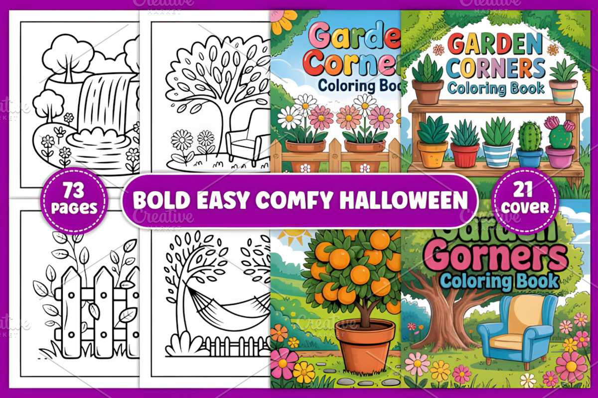 Garden Corners: Bold Easy Coloring, a Decorative Illustration by Coco Bloom (Photo 1 of 3)