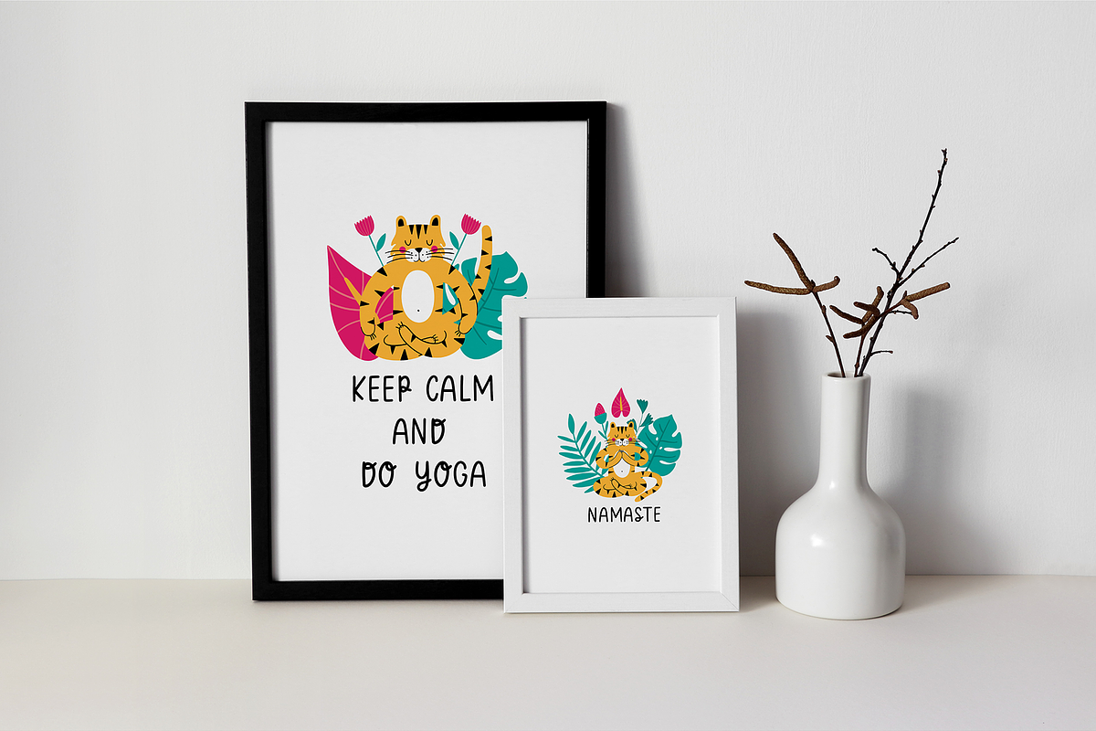 Tiger Yoga - Clipart and Patterns, an Animal Illustration by Nova Studio (Photo 11 of 17)