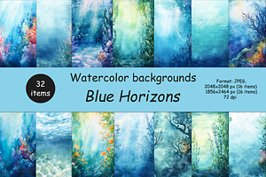 Watercolor Underwater Backgrounds