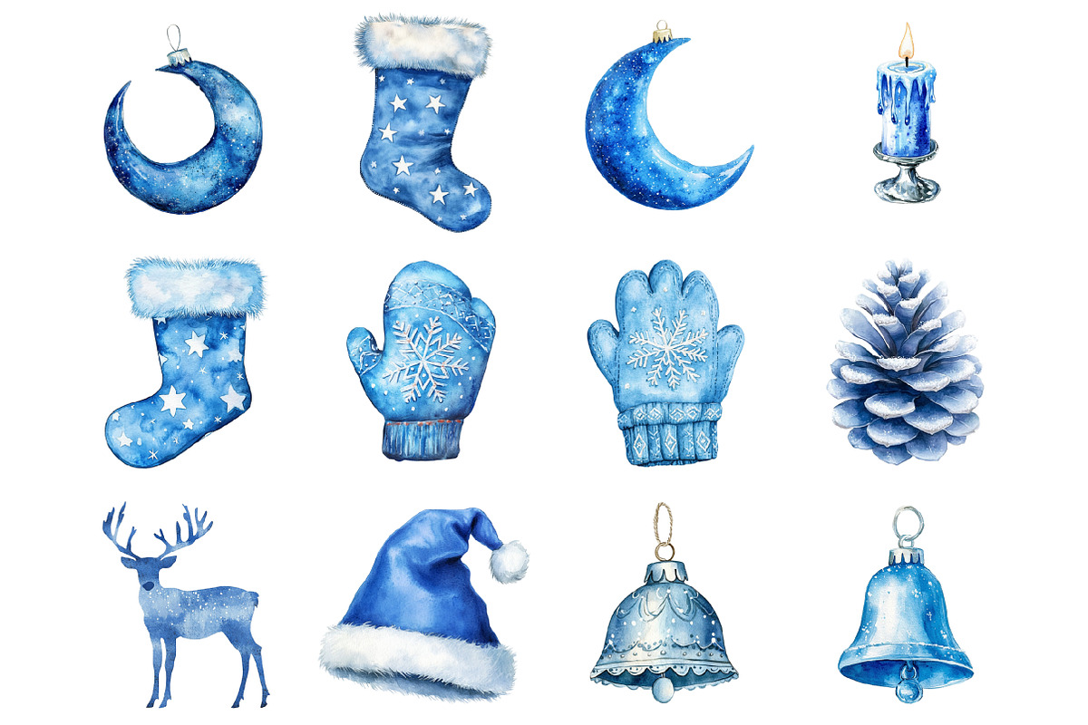 Blue Winter Christmas Aesthetic Pack, a Graphic by CitraGraphics (Photo 2 of 4)